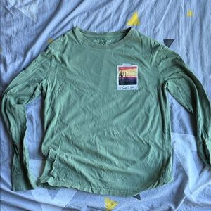 Aeropostale Olive Green Long Sleeve Tee with Desert Graphic